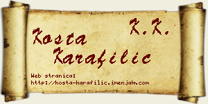 Kosta Karafilić vizit kartica